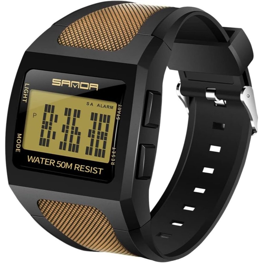 Men's Multi-Functional Square Sports Glow Waterproof Wristwatch   Digital watch